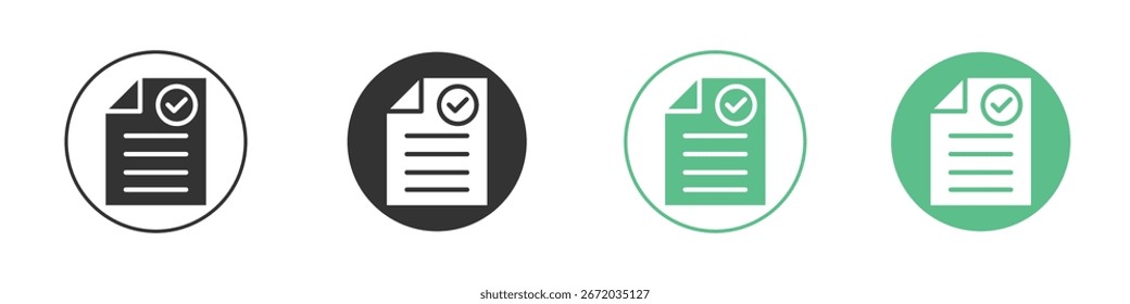 Ícone do Contrato Conjunto de Ícones de Vetor de Linha Plana Mínimo.