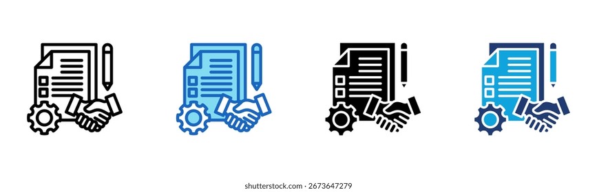 Contract icon Multi Style Vector Illustration