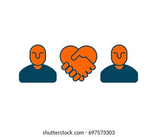 Contract icon. Negotiation of concept. Boss icon and handshake. Business symbol
