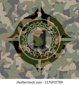 contract icon on camo pattern