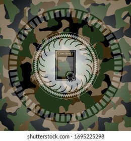 contract icon on camo texture