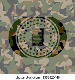 contract icon on camouflaged pattern