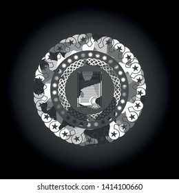 contract icon on grey camouflage texture