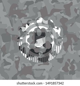 contract icon on grey camouflage texture