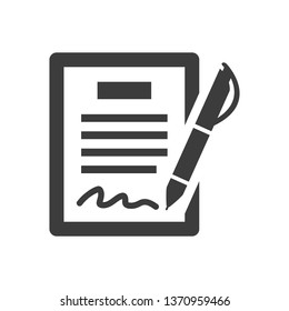 Contract icon on white background. Vector illustration