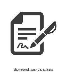 Contract icon on white background. Vector illustration