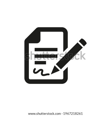 Contract icon on white background.