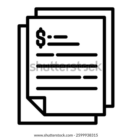 Contract icon in Outline Style. Simple Outline Icon Vector. Simple Vector Design