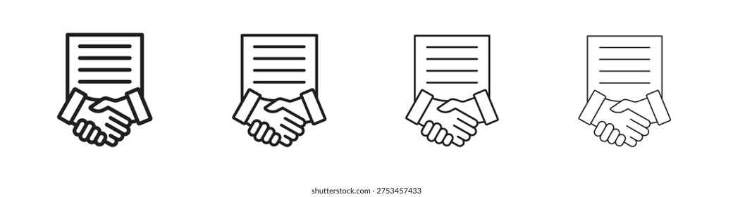 Contract icon outline vector. outline icons collection.