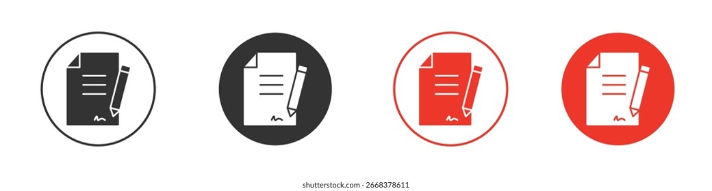 Paquete de iconos de contrato. Diseño de Vector Clipart