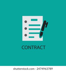 Contract Icon. Page, Document, File, Letter, Message