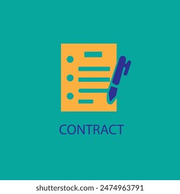 Contract Icon. Page, Document, File, Letter, Message