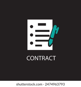 Contract Icon. Page, Document, File, Letter, Message