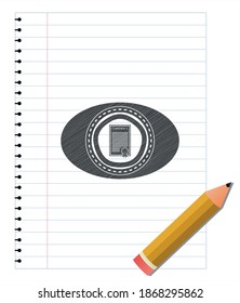 contract icon with pencil strokes. Vector Illustration. Detailed. 