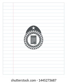 contract icon penciled. Vector Illustration. Detailed.