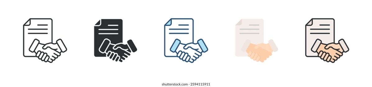 Contract Icon Set Multiple Style Collection