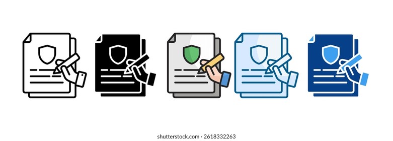 Contract Icon Set Multiple Style Collection