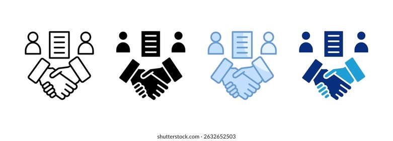 Ícone do contrato definir coleção de vários estilos