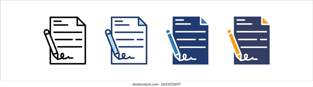 Contract Icon Set Multiple Style Collection
