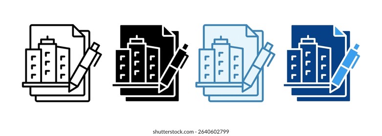 Contract Icon Set Multiple Style Collection