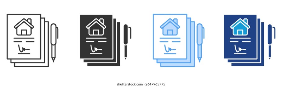 Contract Icon Set Multiple Style Collection