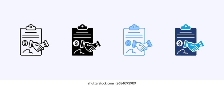 Contract Icon Set Multiple Style Collection