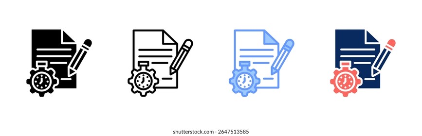 Contract icon sheet multiple style collection