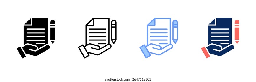 Contract icon sheet multiple style collection