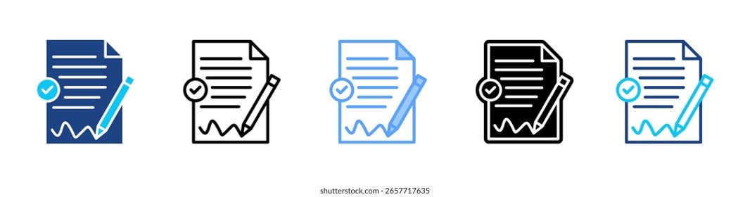 Coleção de vários estilos de folha de ícone do contrato