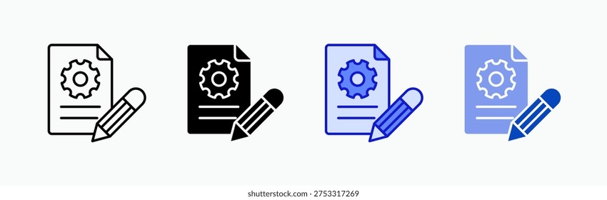 Contract Icon Sheet Multiple Style Collection Isolated Vector