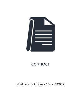 contract icon. simple element illustration. isolated trendy filled contract icon on white background. can be used for web, mobile, ui.