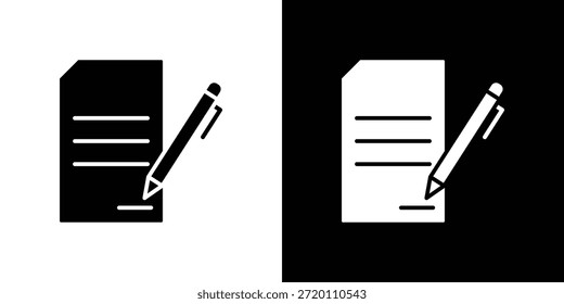 Kontraktsymbol einfache flache grafische Illustrationen. Schwarz-weiße Silhouette Vektor