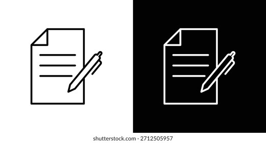 Icono de contrato en estilo lineal simple.