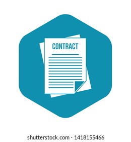 Contract icon in simple style on a white background vector illustration