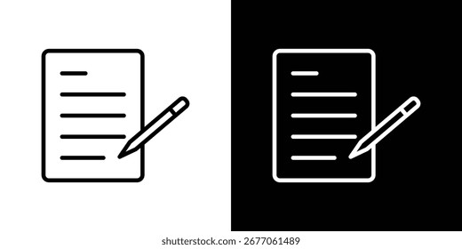 Contract icon. Simple thin line, outline vectors