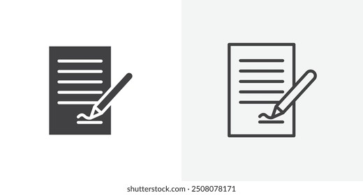 Contract icon in solid and outlined style