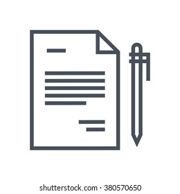 Contract icon suitable for info graphics, websites and print media and  interfaces. Line vector icon.