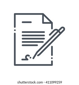 Contract icon suitable for info graphics, websites and print media and  interfaces. Hand drawn style, line, vector icon.