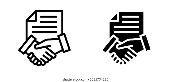 Contract icon symbol collection on white background.
