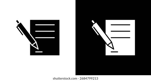 Símbolo de icono de contrato. diseño simple editable.