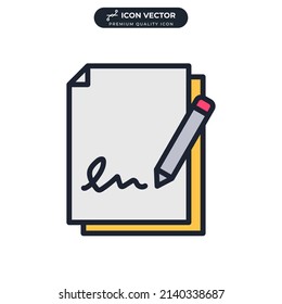 contract icon symbol template for graphic and web design collection logo vector illustration