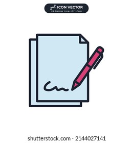 contract icon symbol template for graphic and web design collection logo vector illustration