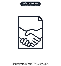 plantilla de símbolo de icono de contrato para la ilustración vectorial de la colección de diseño gráfico y web