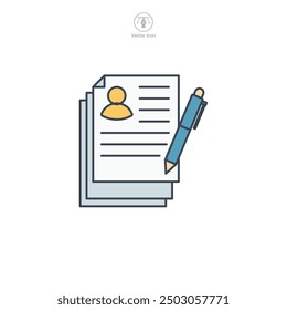 Contract icon symbol vector illustration isolated on white background