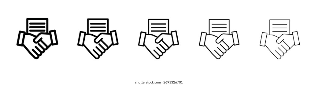 Contract icon. Thin line icons collection for web ui.