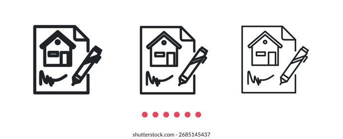 Contract icon. Thin line icon vector