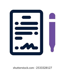 ícone de contrato. vetor ícone de tom duplo para o seu site, celular, apresentação e design de logotipo.