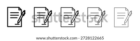 Contract icon vector in editable stroke linear pictogram