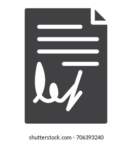 Contract icon vector, filled flat sign, solid pictogram isolated on white. Symbol, logo illustration. Pixel perfect graphics