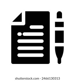 contract icon. vector glyph icon for your website, mobile, presentation, and logo design.